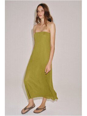 zara brown mesh dress Zara XS Beige Brown Animal Print Mesh Maxi Dress Ruched Sleeveless Backless